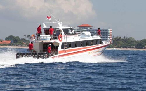 dcamel fast boat serve reguler crossing from Bali to Lembongan Island everyday